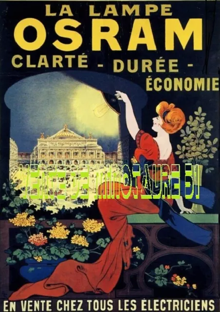 La lampe Osram - années 1920 - affiche plastifiée