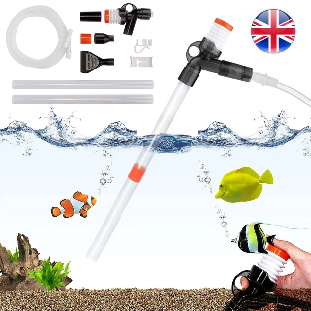 5 in1 Fish Tank Gravel Cleaner Kit Pump Siphon Water Vacuum Aquarium Cleaning UK