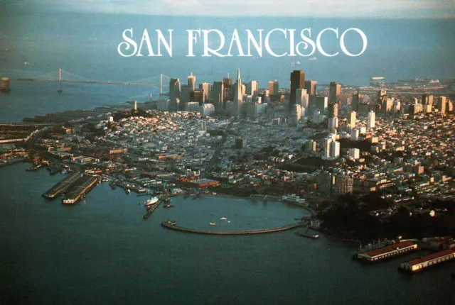Postcard California San Francisco Aerial View of Buildings