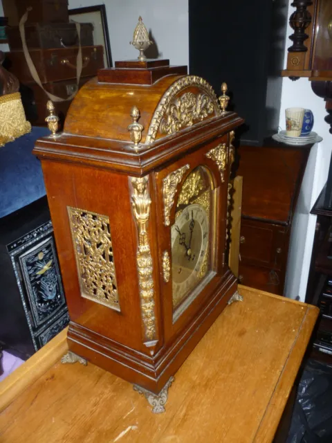 Very Large Antique Lenzkirch Walnut and Ormolu Mounted Qtr Strike Bracket Clock 3