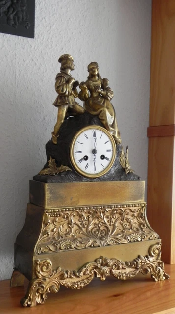 alte Kaminuhr 1850 Pendule Tischuhr fireplace clock mantelpiece