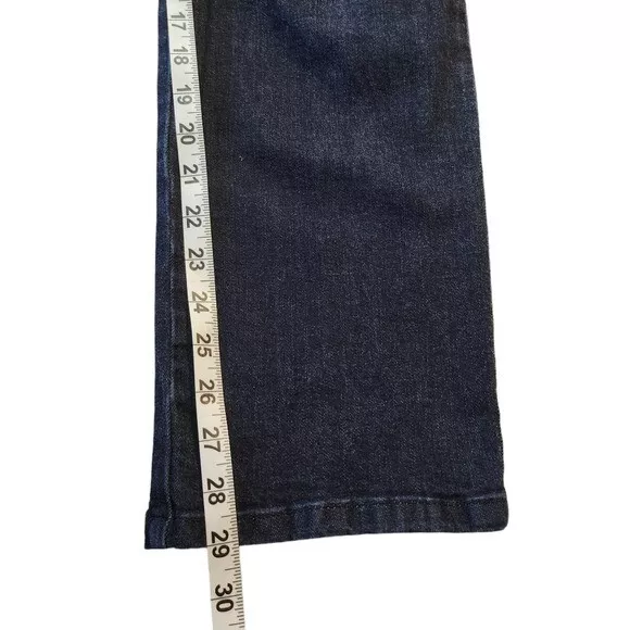 ♡Liz Claiborne Women's Dark Blue Pull-On Classic Straight Leg Jeans Size Large 3