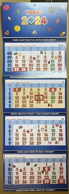 4 MONATSKALENDER 2024 - HARIBO - Wandkalender - 100 cm x 35 cm