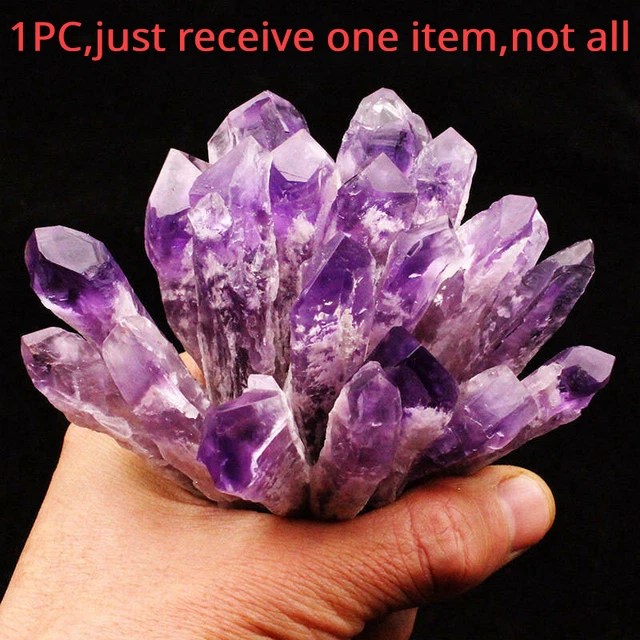 1Pc Natural Amethyst Quartz Geode Druzy Crystal Cluster Scepter Specimen Healing