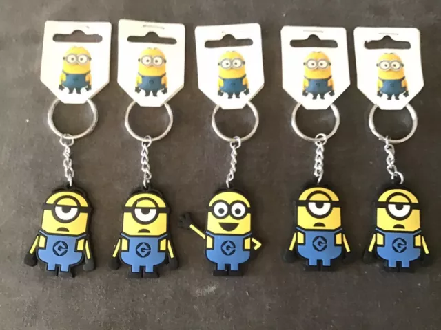 Cute Yellow Despicable Me Minion Soft Rubber Key Ring Party Bag Gift BNWT