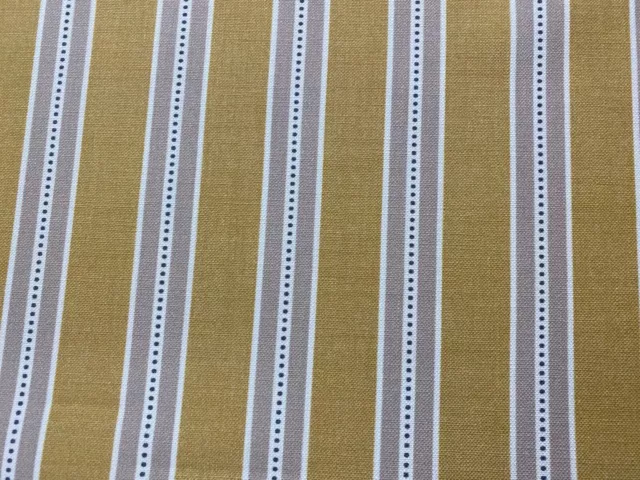 Holm Stripe Panama Cotton Ochre Yellow140cm wide Oslo Curtain/Craft Fabric