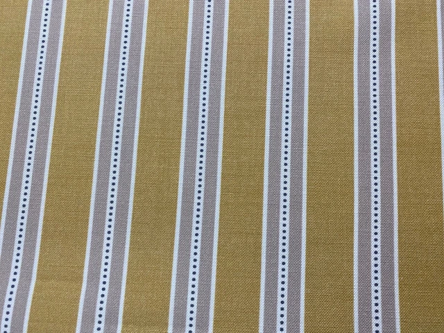 Holm Stripe Panama Cotton Ochre Yellow140cm wide Oslo Curtain/Craft Fabric