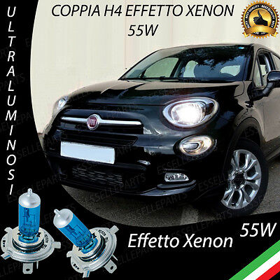 ABB ABB 2 LAMPADINE H4 BLUE EFFETTO XENON FIAT QUBO BIANCO ANABBAGLIANTE 