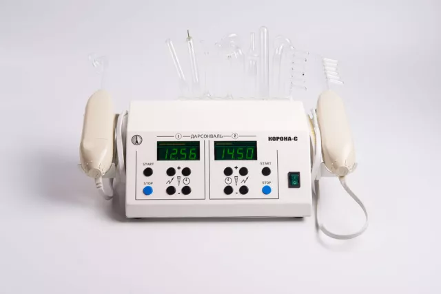 PROFESSIONAL HIGH FREQUENCY DARSONVAL Crown VIOLET RAY WAND GENERATOR 12 TUBES