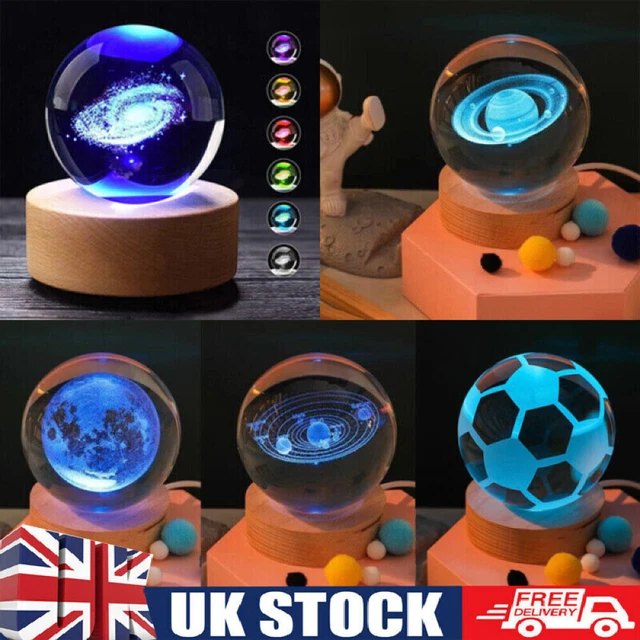 Crystal Galaxy Ball Table Lamp USB LED Night Light Gifts New