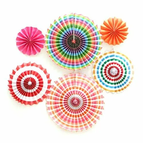6x Paper Fan Flowers Wedding Baby Birthday Party Tissue Paper Table Decoration