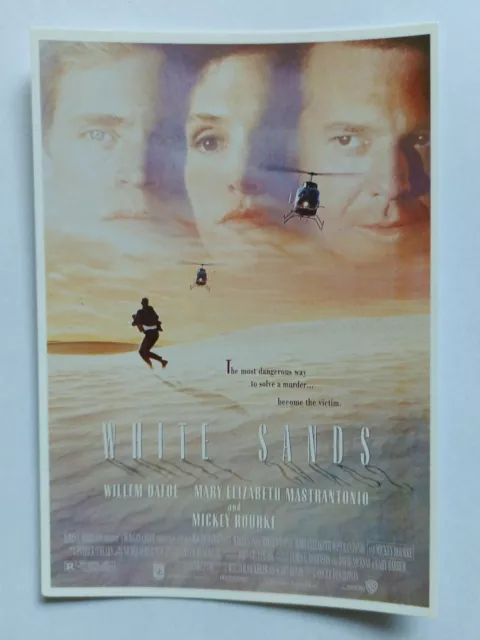 carte postale White sands Sables mortels Willem Dafoa Mickey Rourke