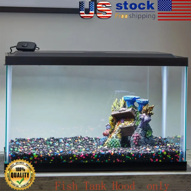 LED 10 Gallon Fish Tank Hood Aquarium Starter Kit Home Office