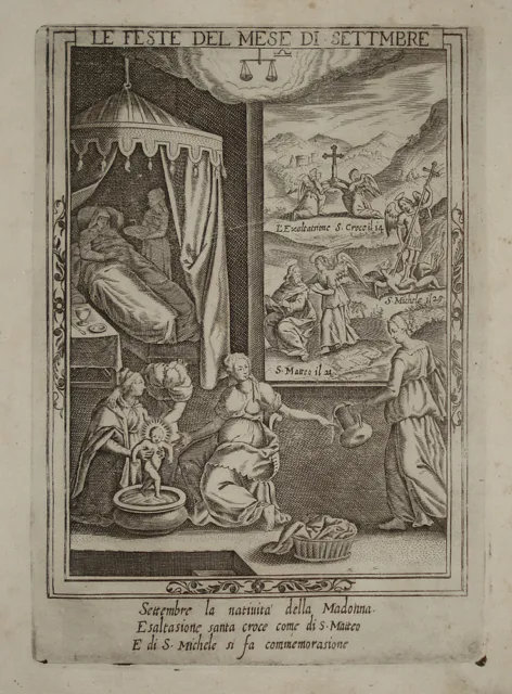 settembre matteo michele madonna old print stampa antica gravure 1670 radierung