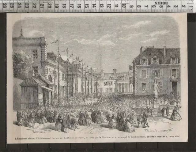 G404 / Gravure 1888 /  Etablissement Thermal De Bourbonne-Les-Bains