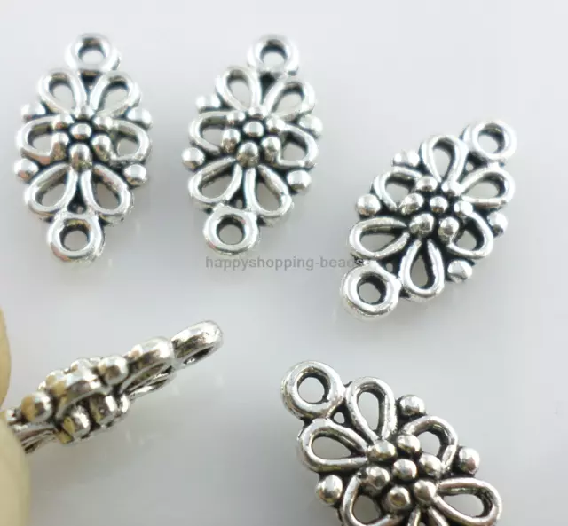 90pcs Tibetan Silver/Gold earring Flower Connectors Charms Pendant