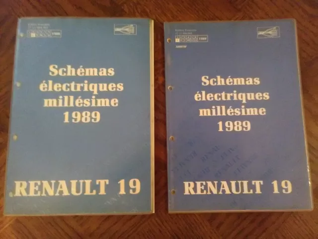 RTA RENAULT R19 lot de 2 revues techniques Schémas électriques année 1989