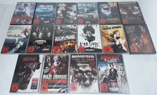 Horror Zombie DVD Sammlung Konvolut - 16 Filme Fsk 18 - Neu & Ovp