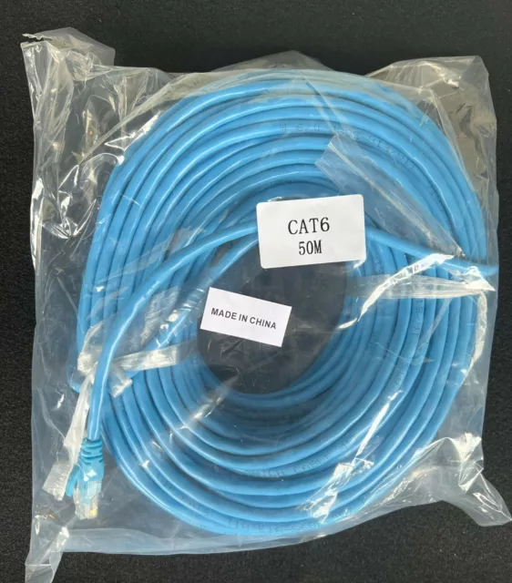 50m High Quality RJ45 Cat6 Ethernet Network Patch Lead LAN Cable 100M/1000Mbps