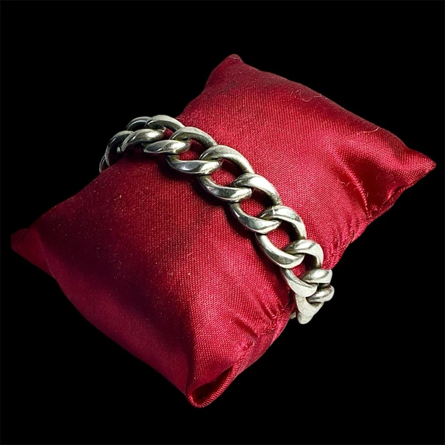 Bracelet Gourmette Fantaisie Doré - Maille Italienne - Longueur 18 Cm - Bon état