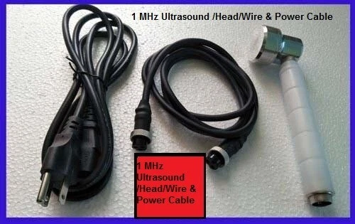 Ultrasound Therapy 1 MHz Unit Transducer/Head/Wire & Power Cable with Accessoies