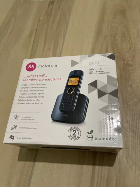 Telefono Cordless DECT Motorola D1001 Rubrica Vivavoce Nero