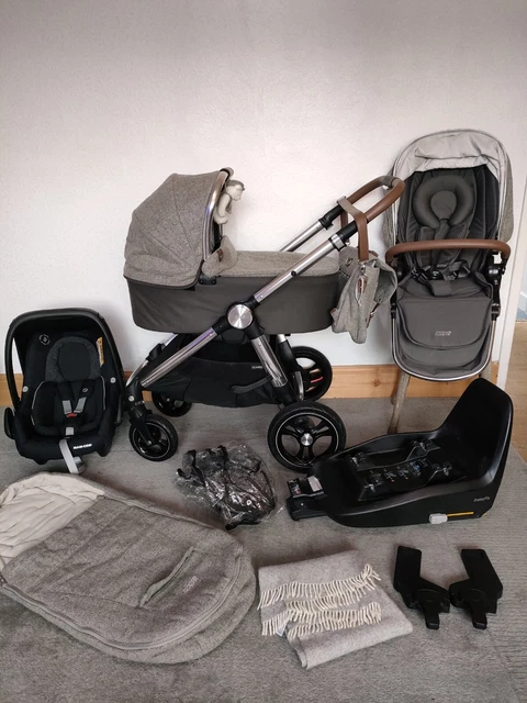 Mamas & Papas Ocarro X Moon Grey Parquet Travel System