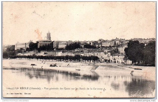 33 LA REOLE - vue generale des quais, bords de la garonne