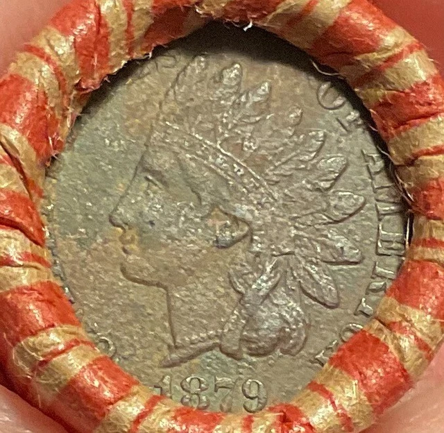 Wheat Penny Roll of Older Cents Crimped Sealed w/ High Grade 1879 Indian Head 70