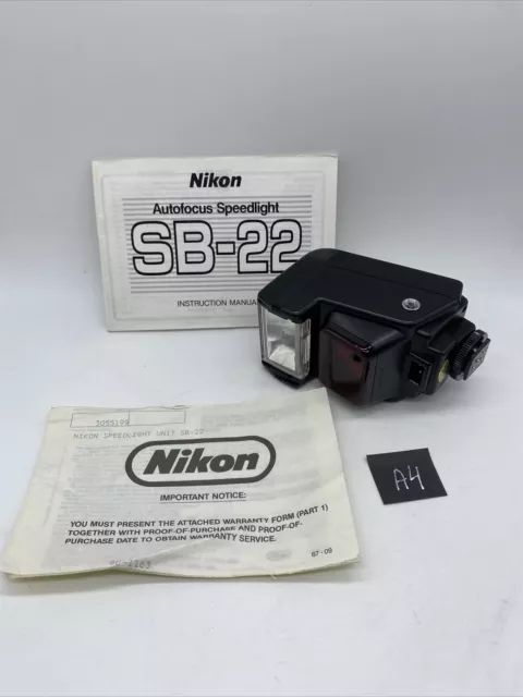 Nikon Speedlight SB-22 Shoe Mount Flash for  Nikon With Manual