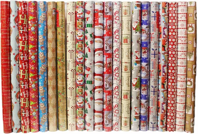 40M WEIHNACHTSGESCHENKVERPACKUNG VERSCHIEDENE ROLLEN WICKELPAPIERROLLE GESCHENK 4x10m Rollen