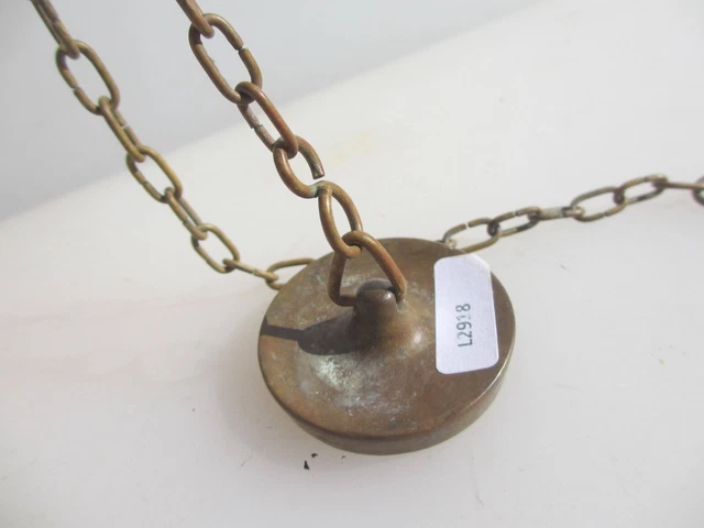 Vintage Brass Lighting Chain Hanger Loop Chandelier Light Pull Plug Old 43mm 4