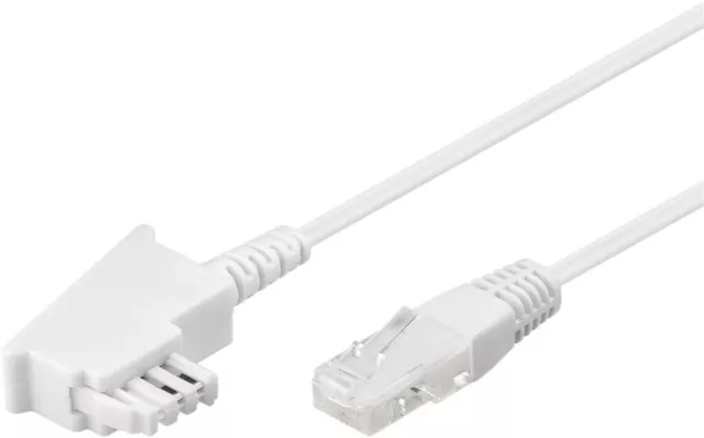 DSL VDSL Router Anschlusskabel Kabel Telefon TAE F Stecker auf RJ45 Stecker 1m W