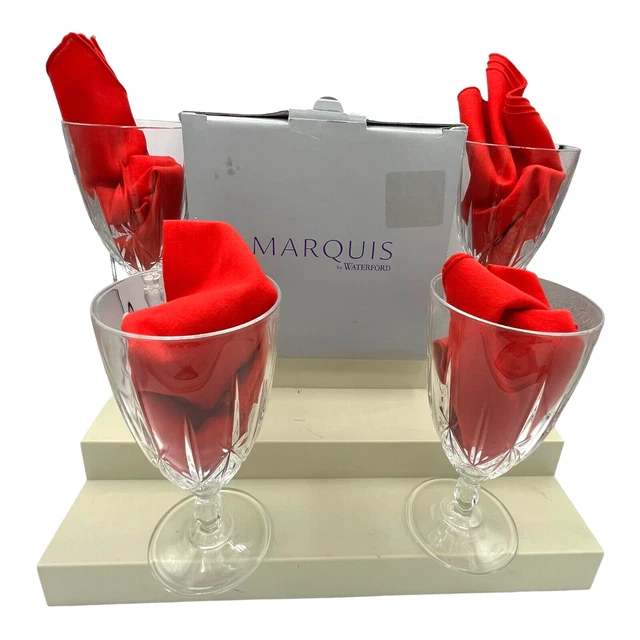 Marquis by Waterford Sparkle Iced Tea Water Beverage Goblet Glasses Set of 4 Box