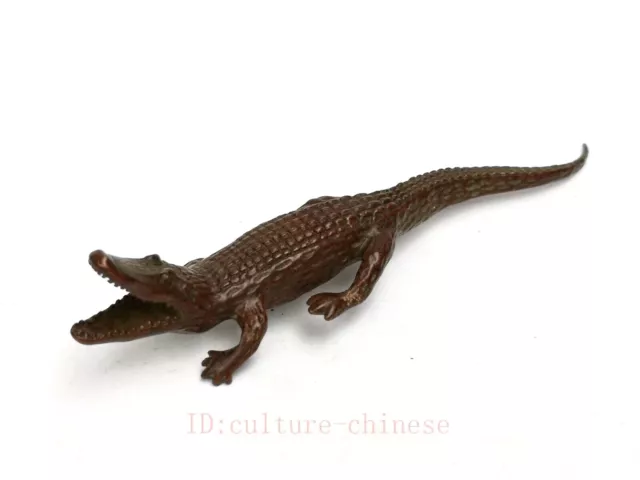 Collection Old Chinese Bronze Carving Exquisite Crocodile Pendant or Decoration