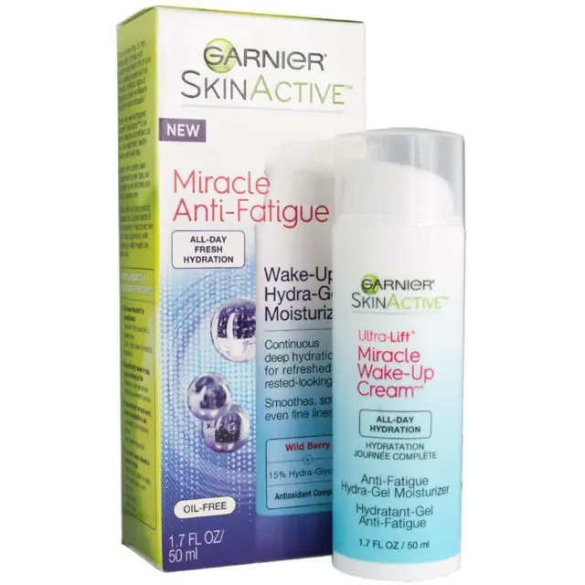 Garnier SkinActive Miracle Anti-Fatigue Wake-Up Hydra-Gel Moisturizer Cream 1.7 2
