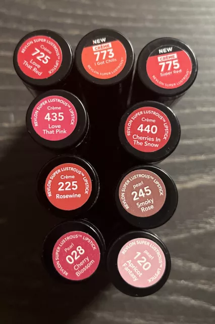 9 Pack Revlon Super Lustrous Lipstick, VARIETY BUNDLE, 0.15 oz