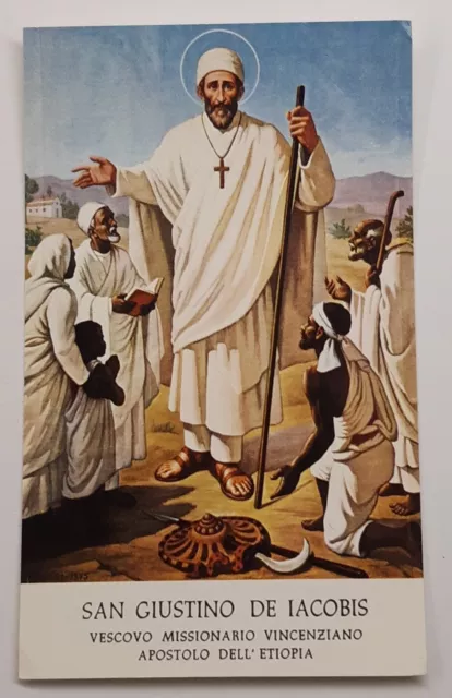 Santino SAN GIUSTINO VESCOVO Holy Card Image Pieuse Heiligenbild Missionario Et.