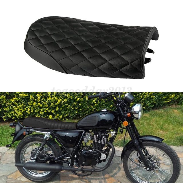Black Flat Brat Seat Cafe Racer Vintage Saddle Frame Seat Loop For