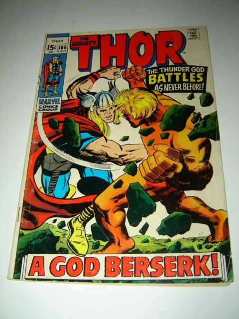 Mighty Thor #166  Bronze Age Key Marvel Comics 2nd app of HIM  Fine