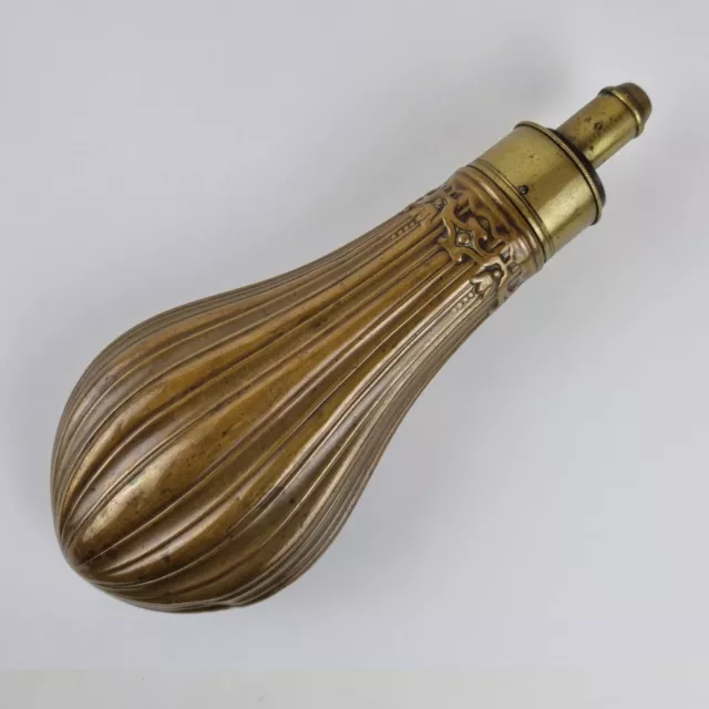 Antique Copper And Brass Powder Flask By G. & J. W. Hawksley Sheffield