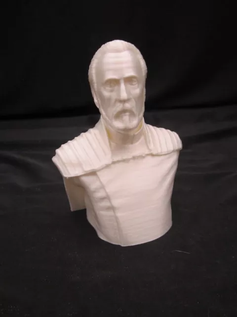 Star Wars Count Dooku Bust (3D Printed White Silk Finish) 4" Tall