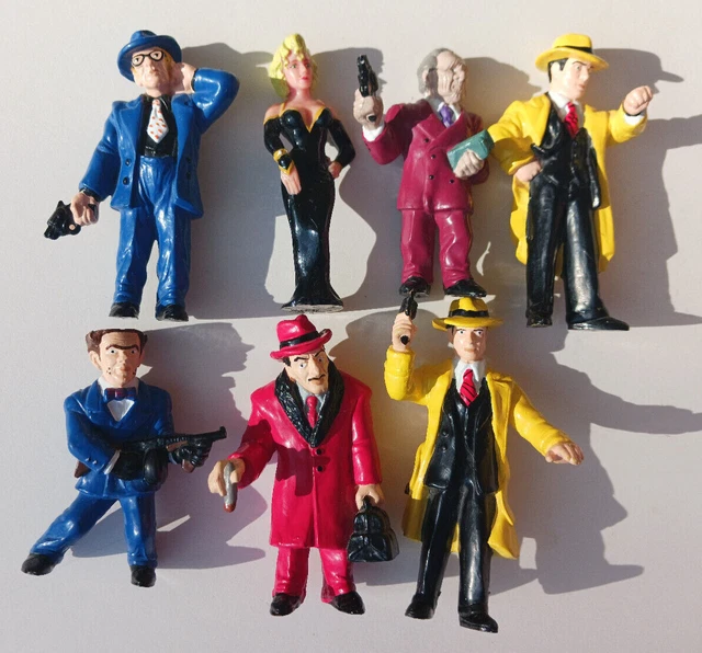Lot of 7 Vintage Dick Tracy Movie Rubber PVC Figures Toys Disney Applause