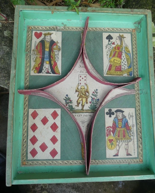 Occasion - Jeu Du Nain Jaune Ancien - XIXème Siècle - Format 27x22 Cm - Roi Cœur Déchiré