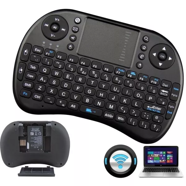 Mini Tastiera Wireless 2,4ghz Qwerty Touchpad Per Android Tv Xbox Pc 92 Tasti