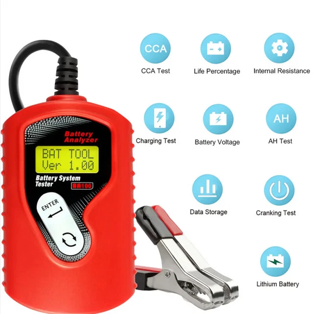 Car Battery Tester 12V Voltage Checker Motorcycle Battery Analyzer  Universal