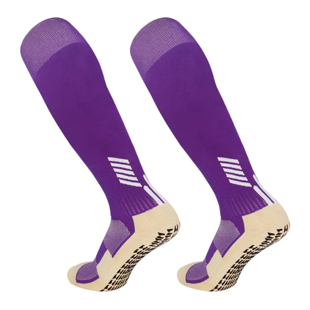 Men Sport Football Soccer Long Socks Solid Knee High Bottom Non-slip Socks
