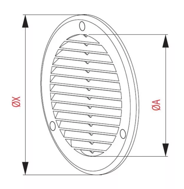 Air Vent Grille Circle 125mm 5" White Round Ventilation Cover with Flysreen 3