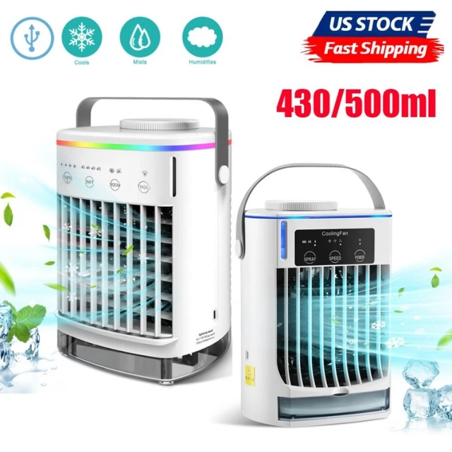 Portable Air Cooler Fan Humidifier Mini AC Air Conditioner Personal Cooling Fan