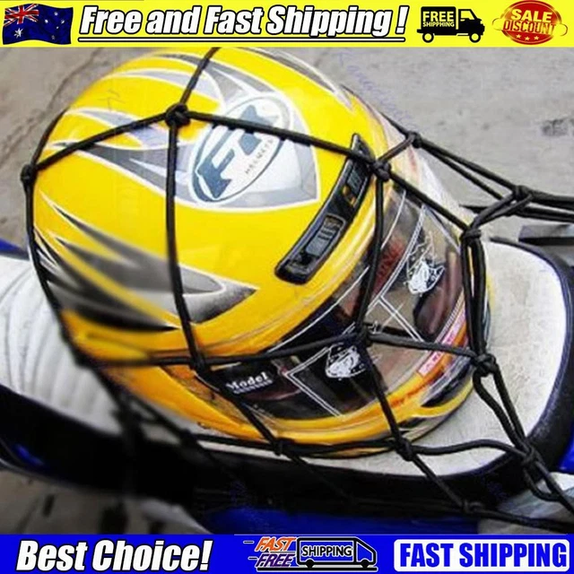 Motorcycle 6 Hooks Hold down Fuel Tank Luggage Net Mesh Web Bungee Black